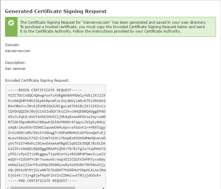 Generate Certificate Signing Request